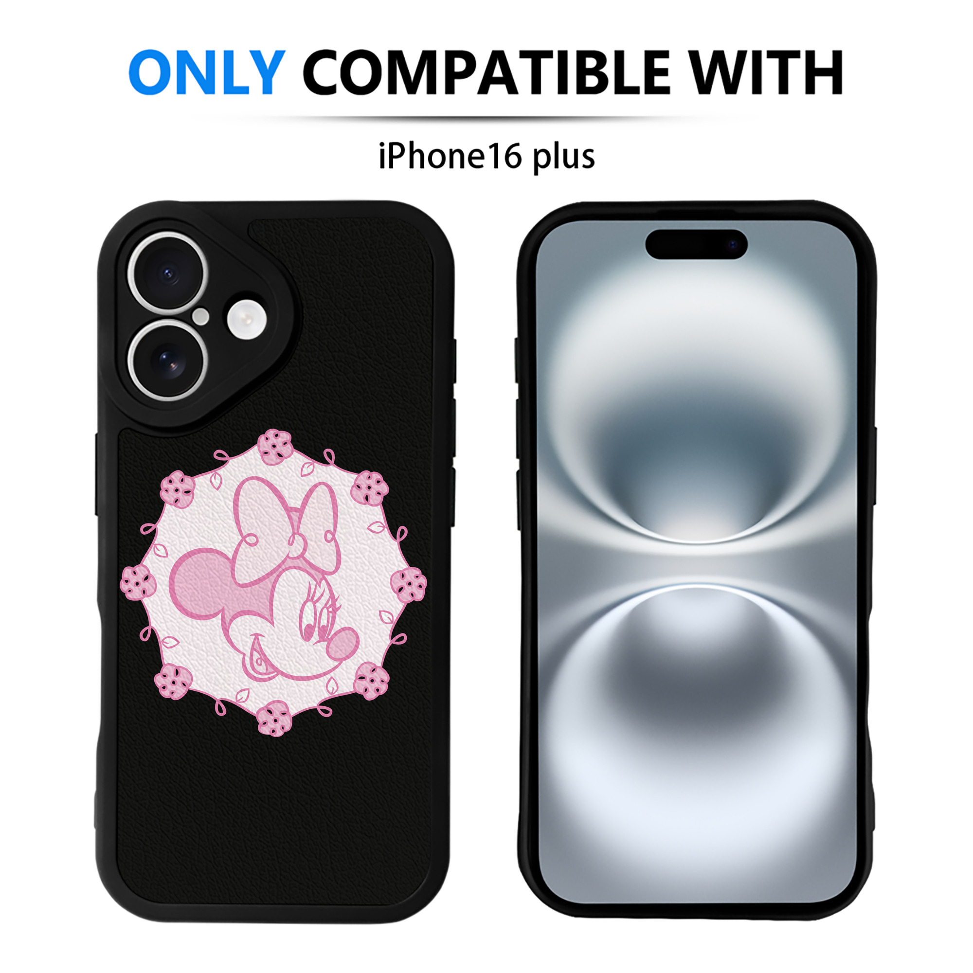 （画像用） ミッキーマウス Mickey Mouse 【iPhone 16シリーズ対応】シリコンスマホケース（レザー調） 材質：シリコン